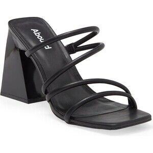 Abound 7 Austyn Strappy Sandal Black Womens Block Heel NWT